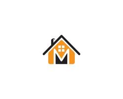 brief m modern huis logo icoon monogram ontwerpen vector sjabloon.