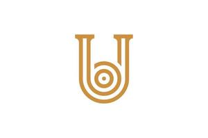 elegant luxe brief u monoline logo vector