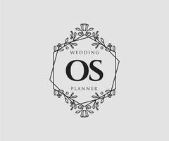 os initialen brief bruiloft monogram logos verzameling, hand- getrokken modern minimalistisch en bloemen Sjablonen voor uitnodiging kaarten, opslaan de datum, elegant identiteit voor restaurant, boetiek, cafe in vector