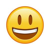 glimlachen gezicht met Open mond groot grootte van geel emoji glimlach vector