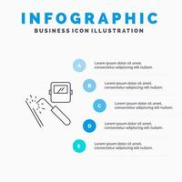 lassen machine masker fabriek industrie lijn icoon met 5 stappen presentatie infographics achtergrond vector