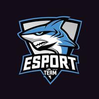 haai esport gaming mascotte logo vector