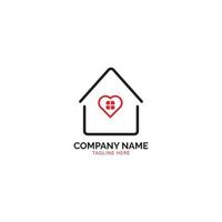 huis zorg logo liefde huis vector