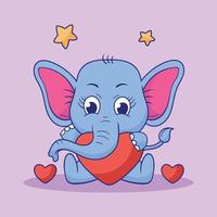 baby olifant illustratie, schattig baby olifant, olifant illustratie vector