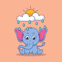 baby olifant illustratie, schattig baby olifant, olifant illustratie vector