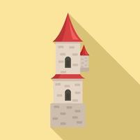 mysterie kasteel icoon, vlak stijl vector