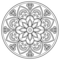 mandala patroon voor kunst Aan de muur kleur boek kant patroon tatoeëren afdrukken ontwerp voor een behang verf overhemd en tegel stencil sticker ontwerp kaarten getextureerde decoratief ornament. Aan wit achtergrond vector