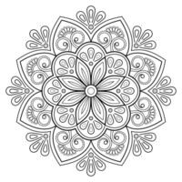 mandala patroon voor kunst Aan de muur kleur boek kant patroon tatoeëren afdrukken ontwerp voor een behang verf overhemd en tegel stencil sticker ontwerp kaarten getextureerde decoratief ornament. Aan wit achtergrond vector