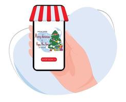 online winkel uitverkoop Promotie banier sjabloon voor Kerstmis en nieuw jaar. vlak ontwerp vector