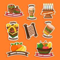 kwanzaa dag sticker reeks vector