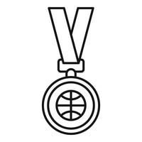 basketbal goud medaille icoon, schets stijl vector