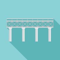 spoorweg brug icoon, vlak stijl vector