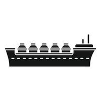 olie tanker schip icoon, gemakkelijk stijl vector