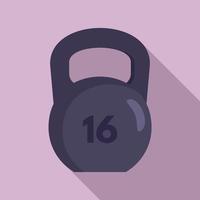 kettlebell icoon, vlak stijl vector