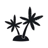 palm bomen Aan eiland icoon, gemakkelijk stijl vector