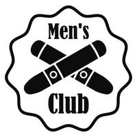 kruis sigaar mannen club logo, gemakkelijk stijl vector