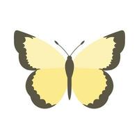 licht geel vlinder icoon, vlak stijl vector