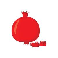rijp granaatappel icoon, tekenfilm stijl vector