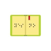 boek geschreven in braille icoon, vlak stijl vector