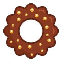 chocola biscuit icoon, vlak stijl vector