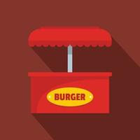 hamburger verkoop icoon, vlak stijl. vector