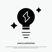 lamp licht macht solide glyph icoon vector