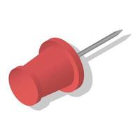 rood Duwen pin icoon set, isometrische stijl vector