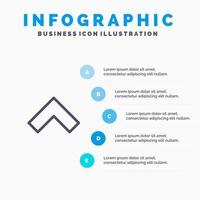 pijl omhoog vooruit lijn icoon met 5 stappen presentatie infographics achtergrond vector