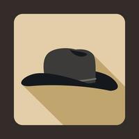 cowboy hoed icoon, vlak stijl vector