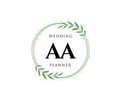 aa initialen brief bruiloft monogram logos verzameling, hand- getrokken modern minimalistisch en bloemen Sjablonen voor uitnodiging kaarten, opslaan de datum, elegant identiteit voor restaurant, boetiek, cafe in vector