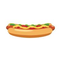 hotdog icoon, tekenfilm stijl vector