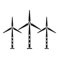 eco wind turbine icoon, gemakkelijk stijl vector