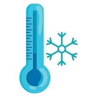 bevroren thermometer en sneeuwvlok icoon vector