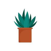 aloë cactus pot icoon, vlak stijl vector