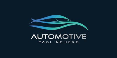 automotive logo ontwerp met modern uniek stijl premie vector