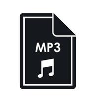 het dossier mp3 icoon, gemakkelijk stijl vector