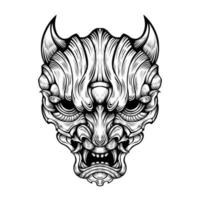 japans oni masker duivel hand- getrokken illustratie vector
