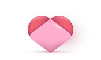 illustratie icoon 3d roze liefde schattig vector geïsoleerd Aan wit achtergrond