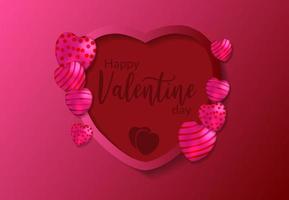 banier gelukkig Valentijn dag poster , sjabloon achtergrond ontwerp Promotie vakantie , ballon vector