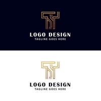 brief t tech logo ontwerp vector