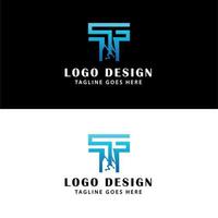 brief t berg tech logo ontwerp vector