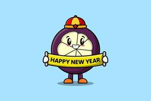 tekenfilm mangisboom Chinese Holding gelukkig nieuw jaar vector