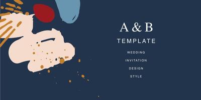 minimalistische ontwerp voor bruiloft uitnodiging kaart Sjablonen. gemakkelijk borstel beroerte achtergronden in wijnoogst thema's voor groet kaarten. premie en elegantie ontwerp grafisch vector