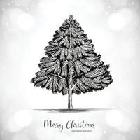 decoratief hand- trek schetsen Kerstmis boom viering kaart achtergrond vector