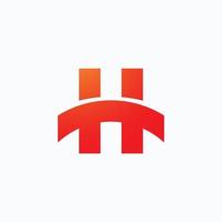 brief h logo vector sjabloon element