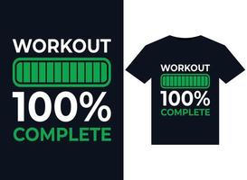 training 100 compleet illustraties voor drukklare t-shirts ontwerp vector