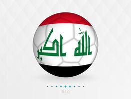 Amerikaans voetbal bal met Irak vlag patroon, voetbal bal met vlag van Irak nationaal team. vector