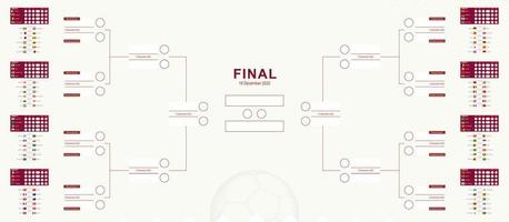 toernooi haakje van Internationale voetbal wedstrijd. Amerikaans voetbal 2022 resultaten tafel. vector