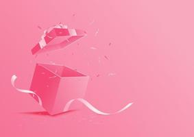 roze Open geschenk doos vector