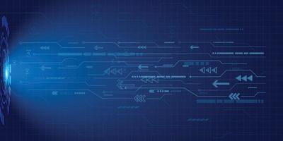 abstract blauw futuristische stroomkring bord patroon voor technologie achtergrond. vector